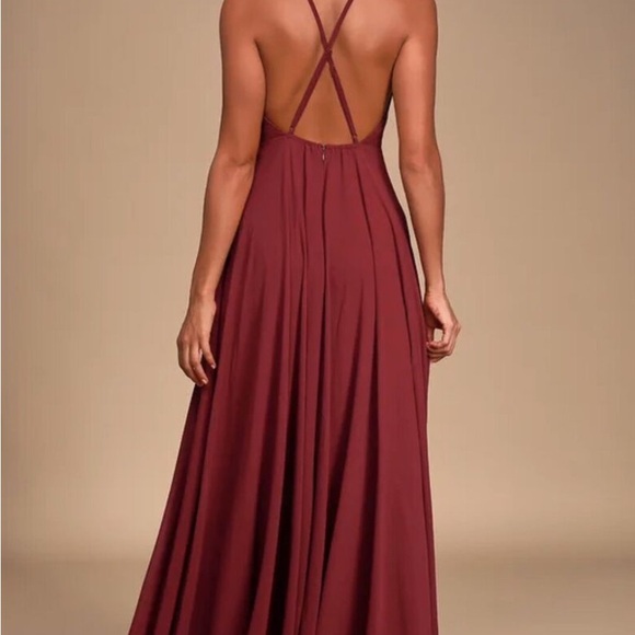 Lulus Dresses & Skirts - Lulu's Wine Red Backless Maxi for Weddings